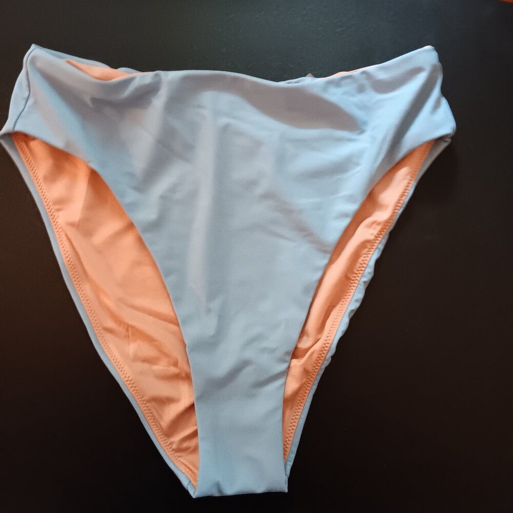 J Crew Women's High Rise Bikini Bottom NWT Blue Size Medium